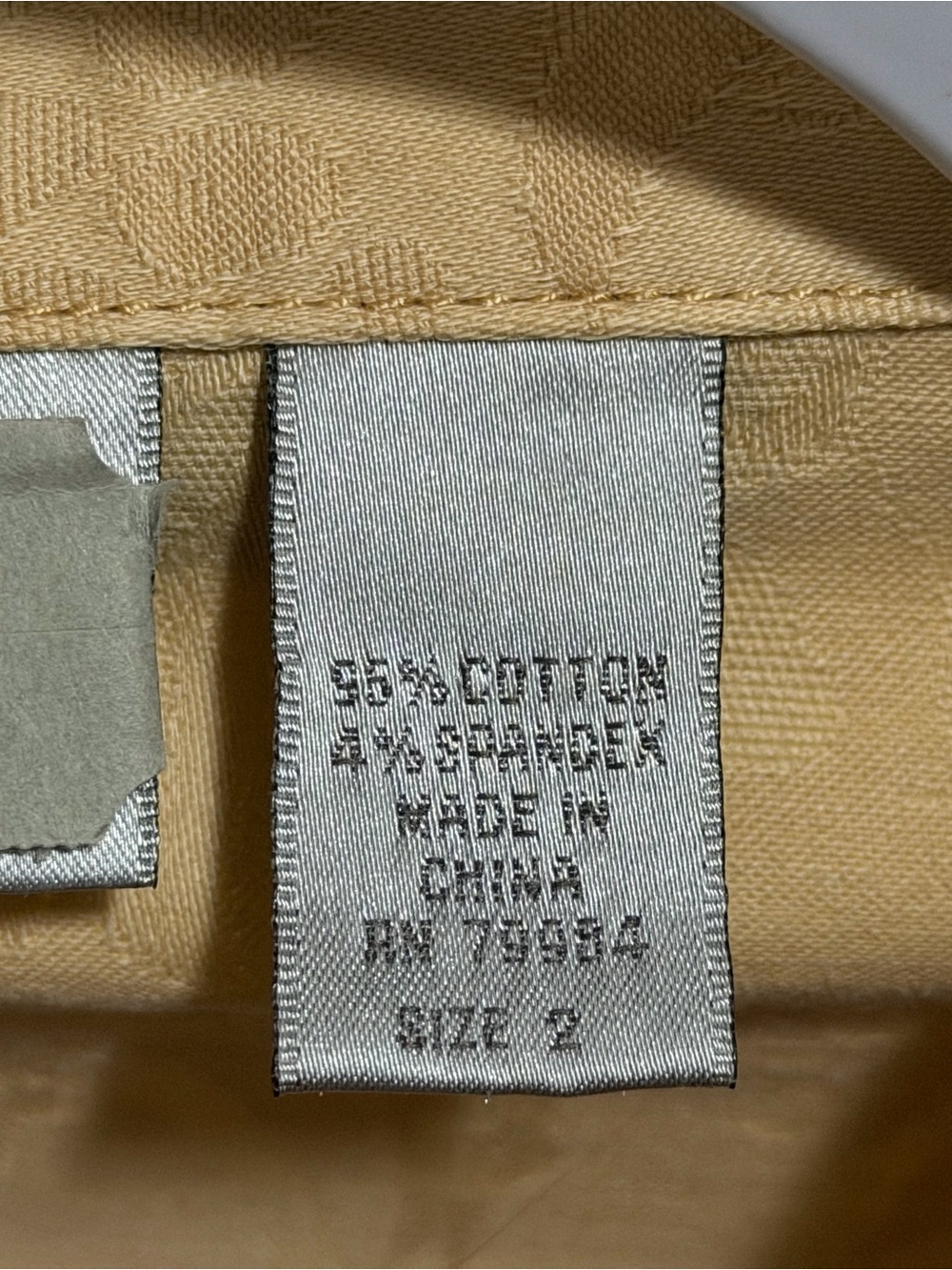 Chico's Light Gold/Yellow Jacquard Zip Denim Jacket - Picture 2 of 9